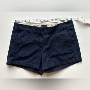 J Crew Shorts Women's Size 4  100% Cotton Navy Blue 3” inseam
